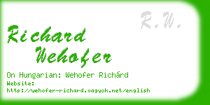 richard wehofer business card