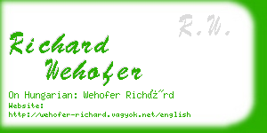 richard wehofer business card